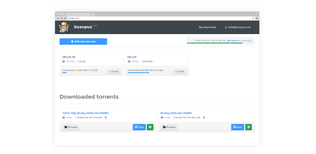 torrents are managed in this dashboard